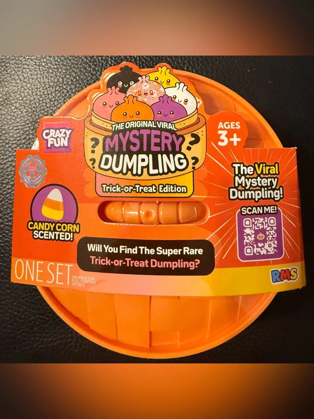RMS CRAZY FUN VIRAL MYSTERY DUMPLING TRICK OR TREAT EDITION CANDY CORN SCENT NIB